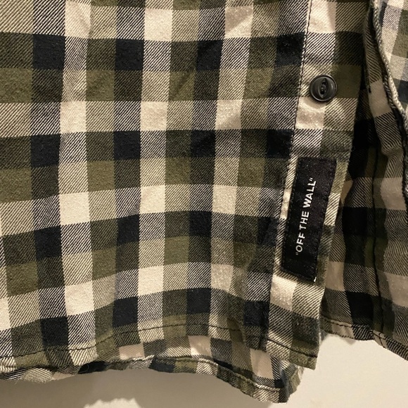VANS Cotton Flannel Classic Plaid in Olive/Black/Grey/Cream - Mens L Tailored - Picture 4 of 6